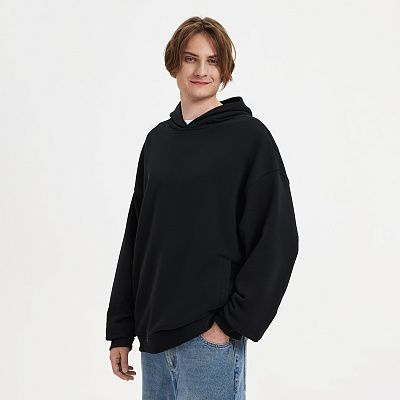 Худи оверсайз унисекс Фьюжн (Fusion), черный, размер M/L (Чёрный)