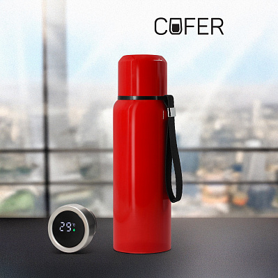 Термос S-travel New с датчиком температуры 600 мл. (красный) (Красный)