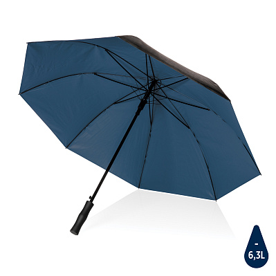 Двухцветный плотный зонт Impact из RPET AWARE™ с автоматическим открыванием, d120 см (Синий;)