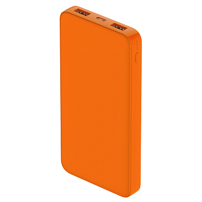 Внешний аккумулятор Polus, 10000 Mah, софт-тач покрытие, оранжевый (Оранжевый.)