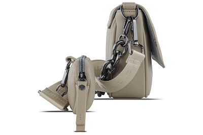 Сумка наплечная женская BUGATTI Sira, песочная, полиуретан, 21х6х16 см