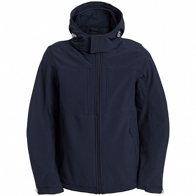 Куртка мужская Hooded Softshell темно-синяя (Темно-синий)