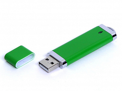 USB 3.0- флешка промо на 128 Гб прямоугольной классической формы (Зеленый)