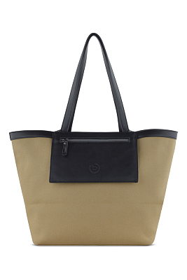 Сумка-тоут женская средняя BUGATTI Elena, песочная, канвас, полиуретан, 48 x 20 x 30 см