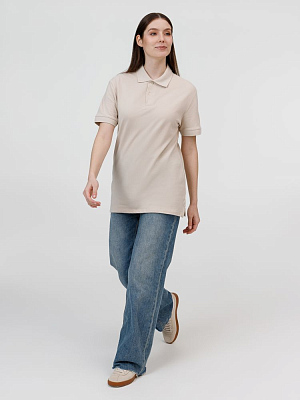 Рубашка поло унисекс Pacific, бежевая (льняная)