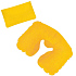 Подушка ROAD  надувная дорожная в футляре; желтый; 43,5х27,5 см; твил; шелкография - Фото 1