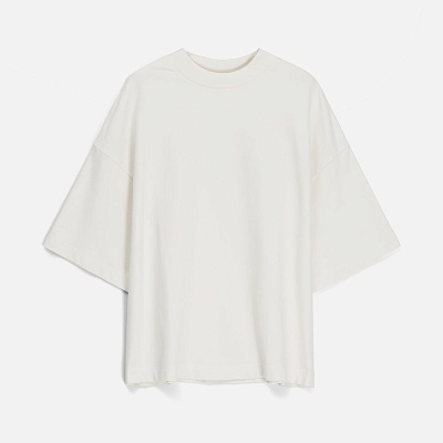 Футболка оверсайз унисекс T9, молочно-белая