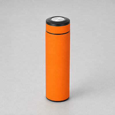 Вакуумный термос Vacuum Flask C1, soft touch, 420мл (Оранжевый/черный/серебристый)