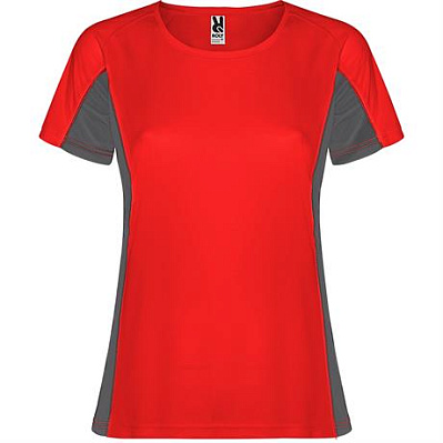 Спортивная футболка SHANGHAI WOMAN женская, КРАСНЫЙ/ТЕМНЫЙ ГРАФИТ M (Красный/Темный графит)