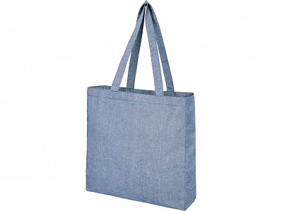 Эко-сумка с клинчиком Pheebs из переработанного хлопка (Синий меланж)