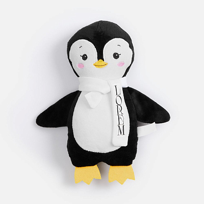 Мягкая игрушка Beastie Toys, пингвиненок с белым шарфом