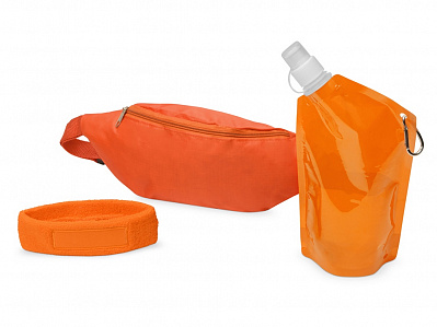 Набор для спорта Keen (Сумка, повязка- оранжевый, емкость- оранжевый прозрачный)
