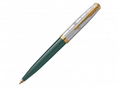Ручка шариковая Parker 51 Premium (Зеленый, серебристый, золотистый)