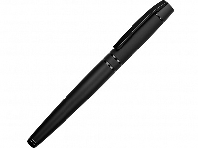 Ручка металлическая роллер Vip R Gum soft-touch с зеркальной гравировкой (Черный)