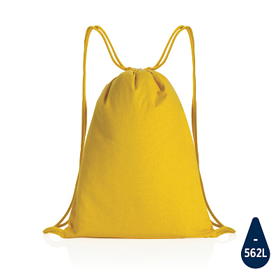 Рюкзак на шнурке Impact из переработанного хлопка AWARE™, 145 г (Желтый;)