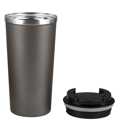 Термокружка вакуумная Палермо (Palermo), серая, матовая поверхность