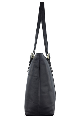 Сумка женская KLONDIKE RUSH «Lily», натуральная кожа в черном цвете, 42,5 х 29 х 13 см