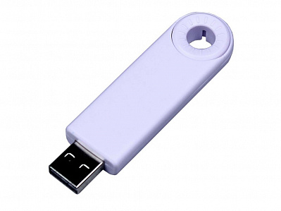 USB 2.0- флешка промо на 64 Гб прямоугольной формы, выдвижной механизм (Белый)