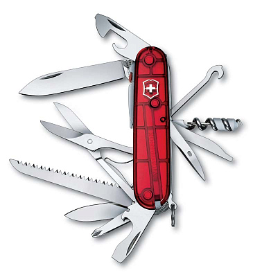 Нож перочинный VICTORINOX Huntsman Lite, 91 мм, 21 функция, полупрозрачный красный