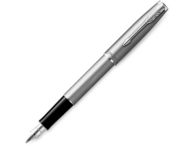 Перьевая ручка Parker Sonnet, F (Серебристый, черный)