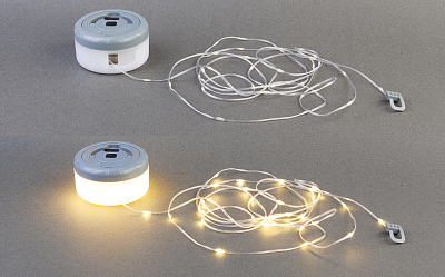 Фонарь-гирлянда "Twinkle", серый с белым