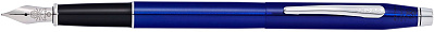 Перьевая ручка Cross Classic Century Translucent Blue Lacquer, цвет ярко-синий, перо - сталь, тонкое (Синий)