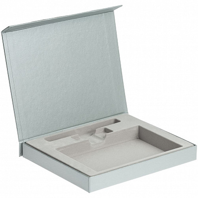 Коробка Memo Pad для блокнота, флешки и ручки, серебристая (Серебристый)