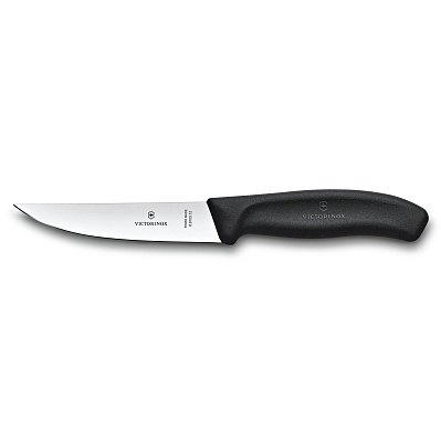 Нож разделочный VICTORINOX SwissClassic с узким прямым лезвием 12 см, чёрный (Черный)