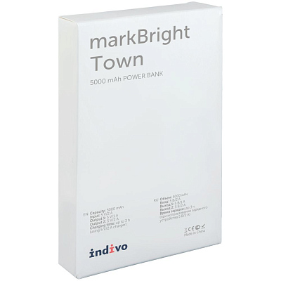 Аккумулятор с подсветкой markBright Town, 5000 мАч, черный