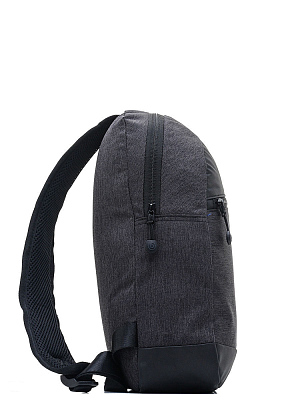 Рюкзак с одним плечевым ремнем BUGATTI Universum, графитовый, полиэстер меланж/тарпаулин, 23х9х35 см