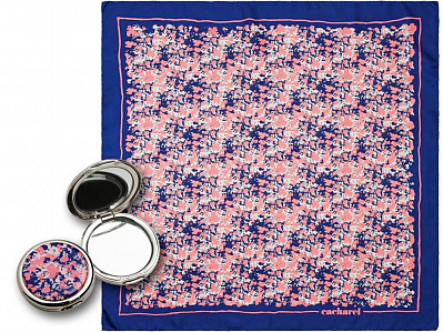 Набор: зеркало, платок шелковый (Фиолетовый)