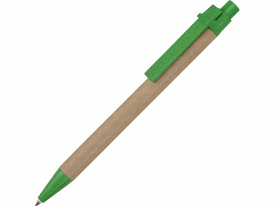 Ручка картонная шариковая Эко 3.0 (Светло-коричневый/зеленый)
