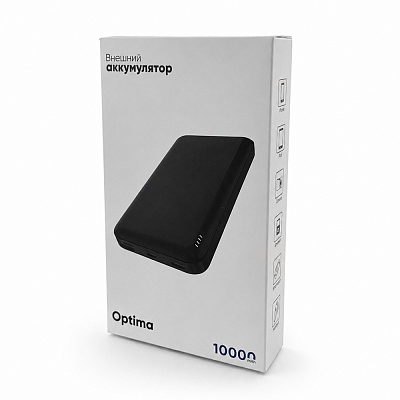 Внешний аккумулятор Optima, 10000 Mah, черный