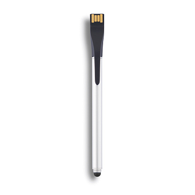 Ручка-стилус Point | 01 с флешкой на 4 ГБ (Черный; серебряный)