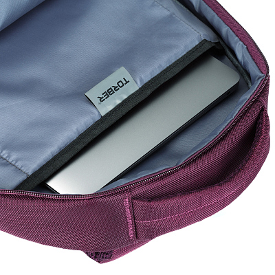Рюкзак TORBER FORGRAD с отделением для ноутбука 15", пурпурный, полиэстер, 46 х 32 x 13 см