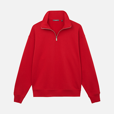 Толстовка на молнии унисекс Флоу (Flow), красная, размер XS/S