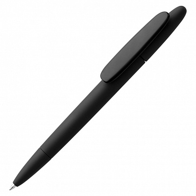 Ручка шариковая Prodir DS5 TRR-P Soft Touch, черная с белым (Черный)