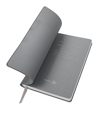 Бизнес-блокнот BIGGY, B5 формат, серый, серый форзац, мягкая обложка, в клетку