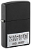Зажигалка ZIPPO License Plate с покрытием Black Matte, латунь/сталь, черная, 38x13x57 мм - Фото 1