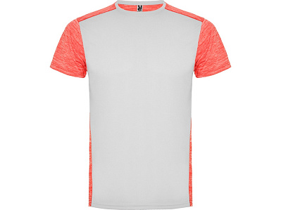 Спортивная футболка Zolder мужская (Белый/меланжевый неоновый коралловый)