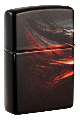 Зажигалка ZIPPO Dragon Design с покрытием 540 Matte, латунь/сталь, черная, 38x13x57 мм