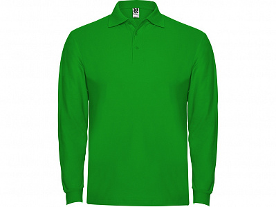 Рубашка поло Estrella мужская с длинным рукавом (Травянисто-зеленый)