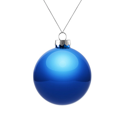 Елочный шар Finery Gloss, 8 см, глянцевый синий (Синий)