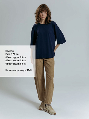 Футболка оверсайз унисекс Base Space, темно-синяя