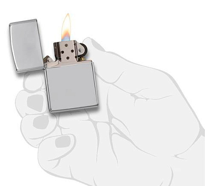 Зажигалка ZIPPO Armor™ c покрытием High Polish Chrome, латунь/сталь, серебристая, 38x13x57 мм