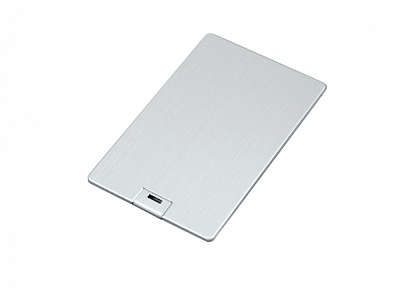 USB 2.0- флешка на 8 Гб в виде металлической карты, с раскладным чипом