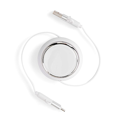 Складной кабель с переходниками pocketCoil, белый