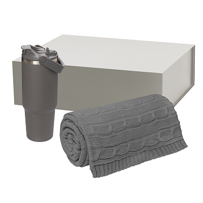 Подарочный набор Montana  (плед, термокружка) (Серый)