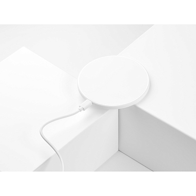 Беспроводное зарядное устройство с подсветкой 15W Аурис (Auris), белое