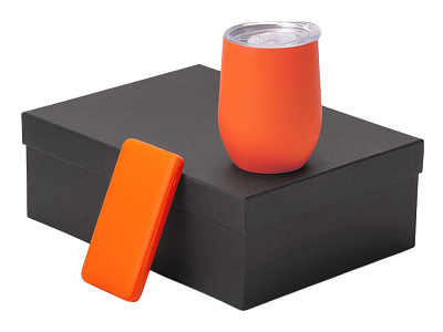 Подарочный набор COLOR IT с термокружкой и повербанком (Оранжевый)